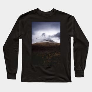 Misty Mountain Top in Isle of Skye Scotland Moody Photograph Long Sleeve T-Shirt